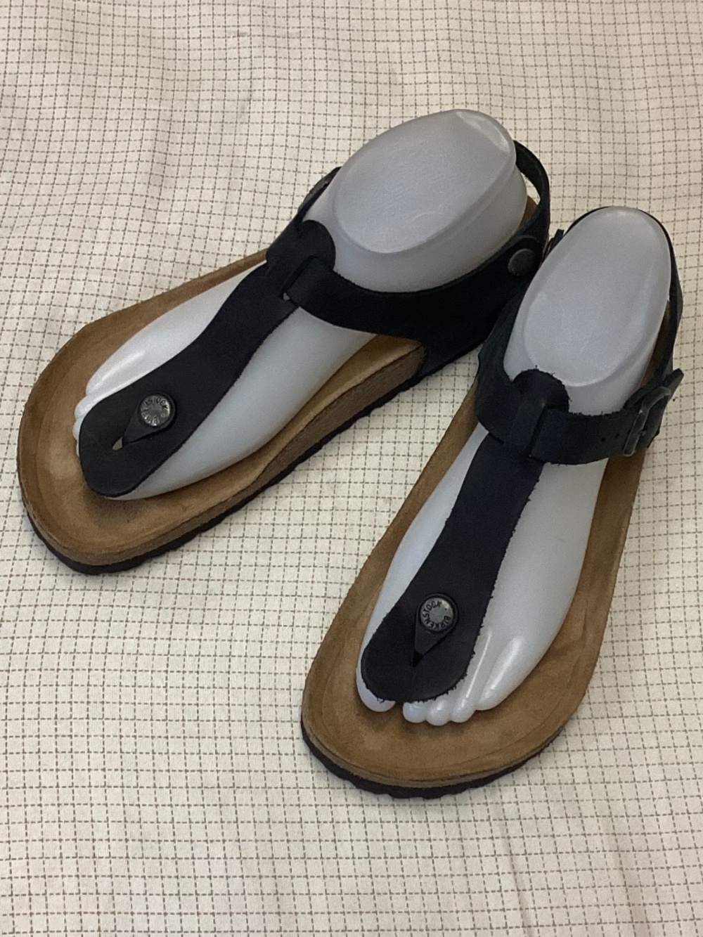 Birkenstock ankle strap sandals Kairo black leather upper womens 6 EU 7